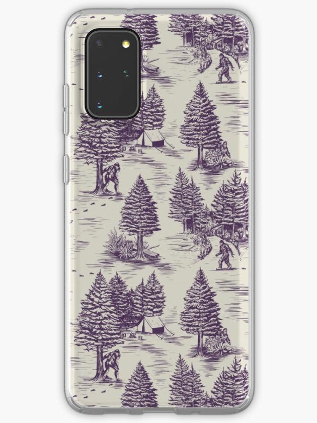 Galaxy S20+ | Bigfoot / Sasquatch Toile De Jouy In Purple Samsung Galaxy Phone Case Galaxy S20 Galaxy S20