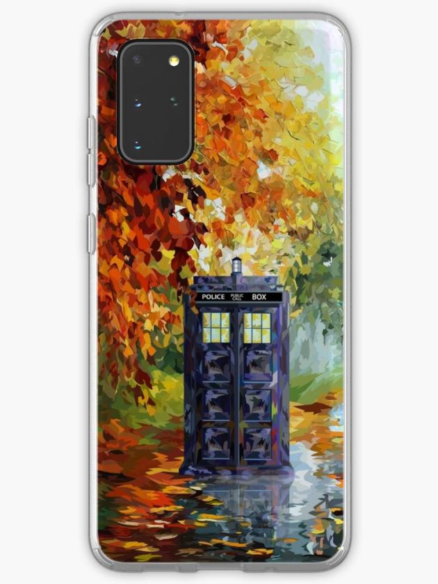 Galaxy S20+ | Blue Phone Booth With Autumn Views Samsung Galaxy Phone Case Galaxy S20 Galaxy S20