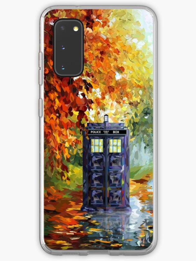 Galaxy S20 | Blue Phone Booth With Autumn Views Samsung Galaxy Phone Case Galaxy S20 Galaxy S20