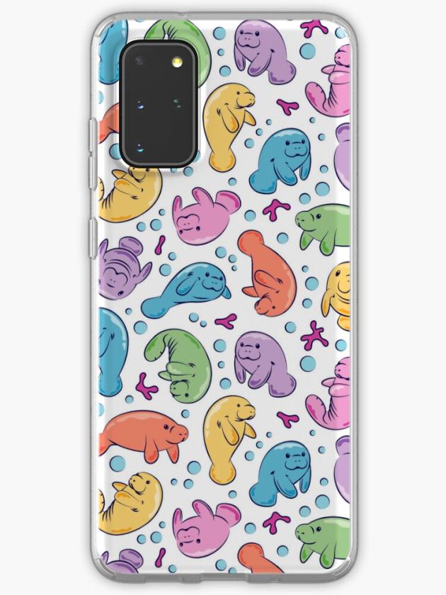 Galaxy S20+ | Cute Manatee Pattern – Colorful Underwater Pattern Samsung Galaxy Phone Case Galaxy S20 Galaxy S20