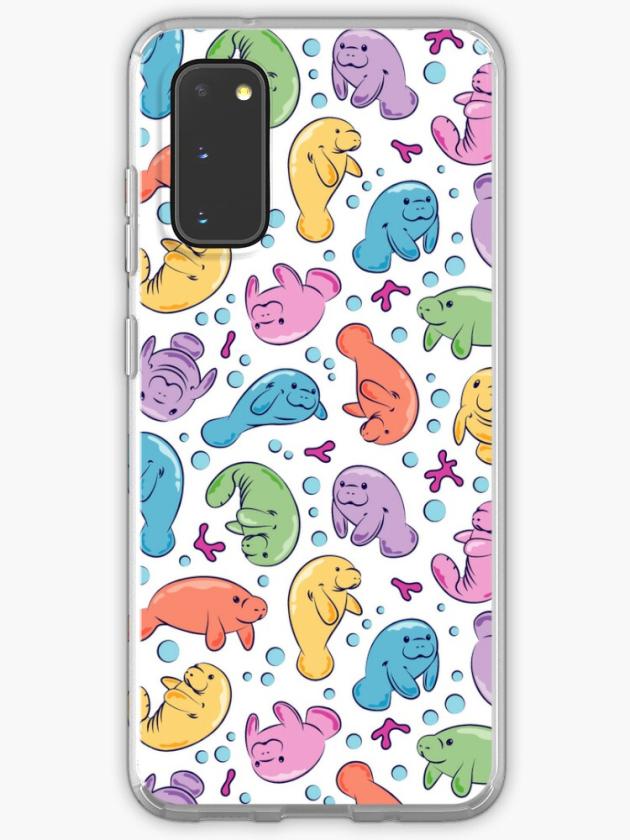 Galaxy S20 | Cute Manatee Pattern – Colorful Underwater Pattern Samsung Galaxy Phone Case Galaxy S20 Galaxy S20