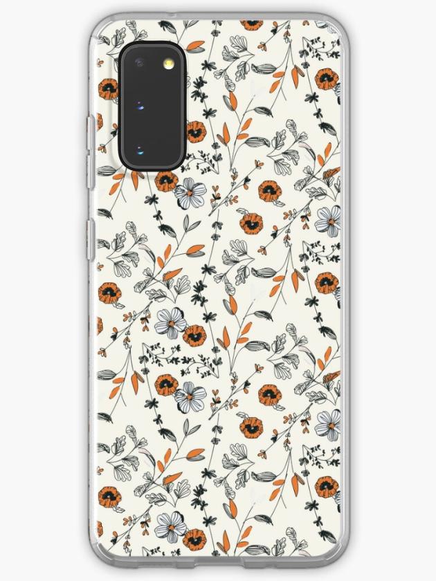 Galaxy S20 | Orange Flower Pattern Samsung Galaxy Phone Case Galaxy S20 Galaxy S20