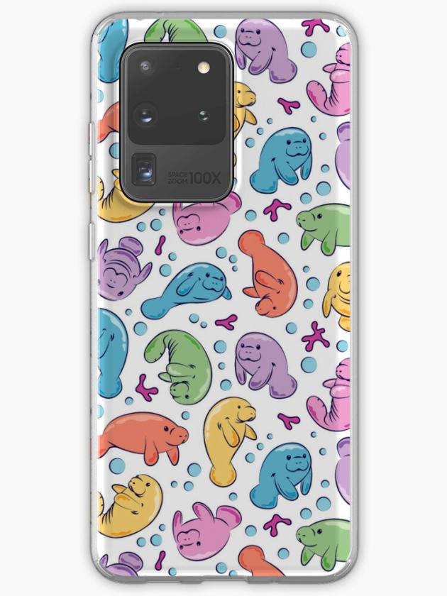 Galaxy S20 Ultra | Cute Manatee Pattern – Colorful Underwater Pattern Samsung Galaxy Phone Case Galaxy S20 Ultra Galaxy S20 Ultra