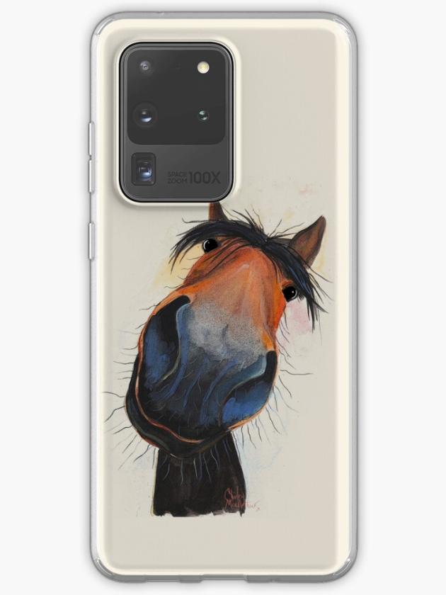 Galaxy S20 Ultra | Horse Print ‘Happy Dave’ By Shirley Macarthur Samsung Galaxy Phone Case Galaxy S20 Ultra Galaxy S20 Ultra