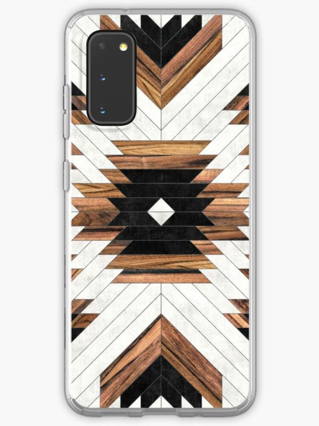 Galaxy S20 | Urban Tribal Pattern No.5 – Aztec – Concrete And Wood Samsung Galaxy Phone Case Galaxy S20 Galaxy S20