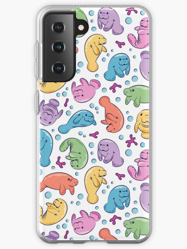 Galaxy S21 | Cute Manatee Pattern – Colorful Underwater Pattern Samsung Galaxy Phone Case Galaxy S21 Galaxy S21