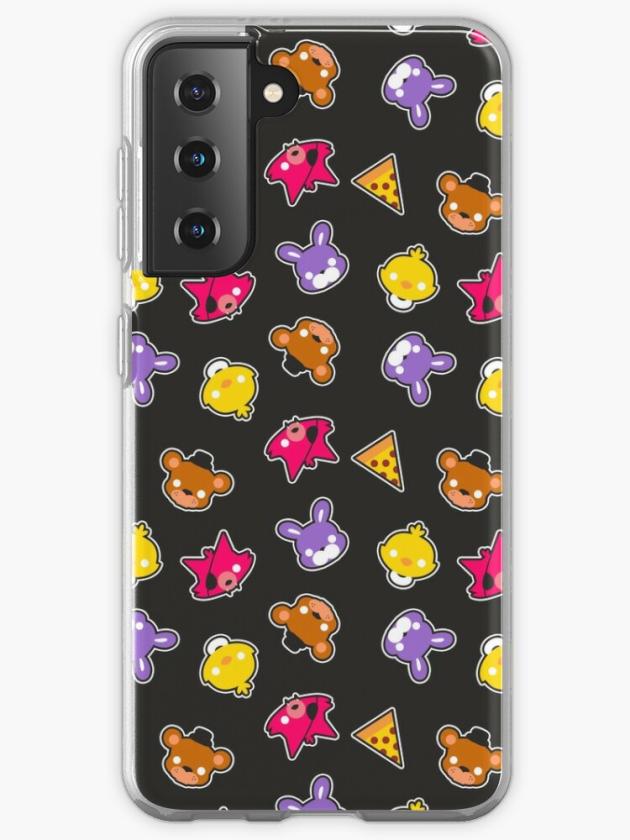 Galaxy S21 | Fnaf // Freddy’s Faces Pattern Cute Kawaii Chibi For Kids Samsung Galaxy Phone Case Galaxy S21 Galaxy S21