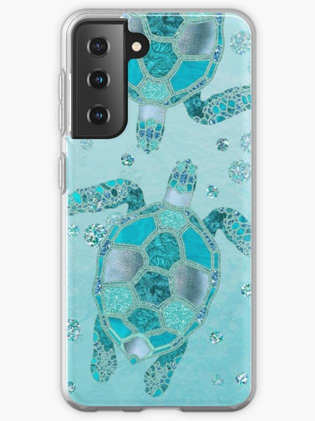 Galaxy S21 | Glamour Aqua Turquoise Turtle Underwater Scenery Samsung Galaxy Phone Case Galaxy S21 Galaxy S21