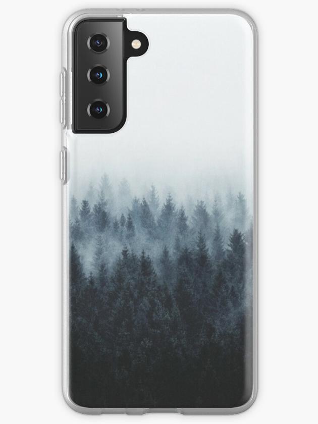 Galaxy S21+ | High And Low // Romantasy Moody Wilderness Dream Forest With Cascadia Trees Covered In Magic Act Blue Fog  Samsung Galaxy Phone Case Galaxy S21 Galaxy S21