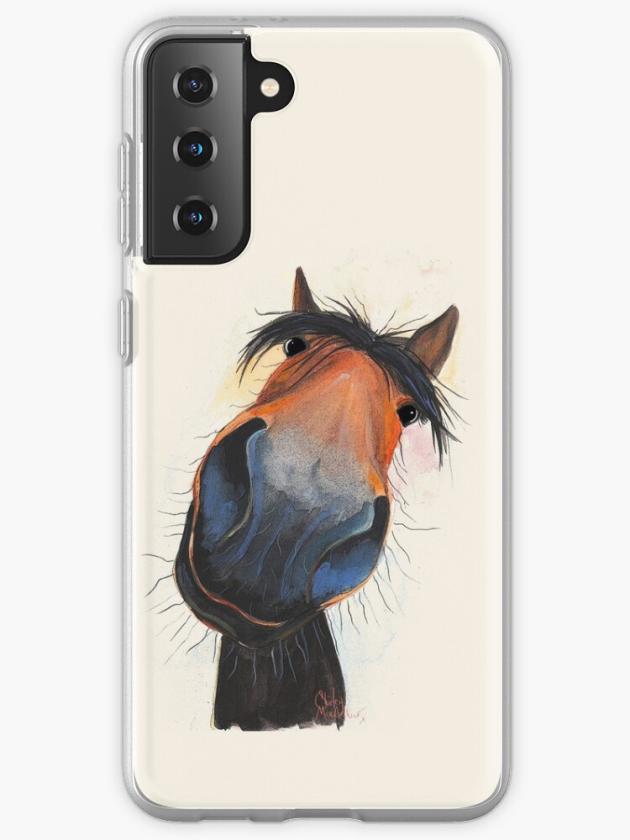 Galaxy S21+ | Horse Print ‘Happy Dave’ By Shirley Macarthur Samsung Galaxy Phone Case Galaxy S21 Galaxy S21