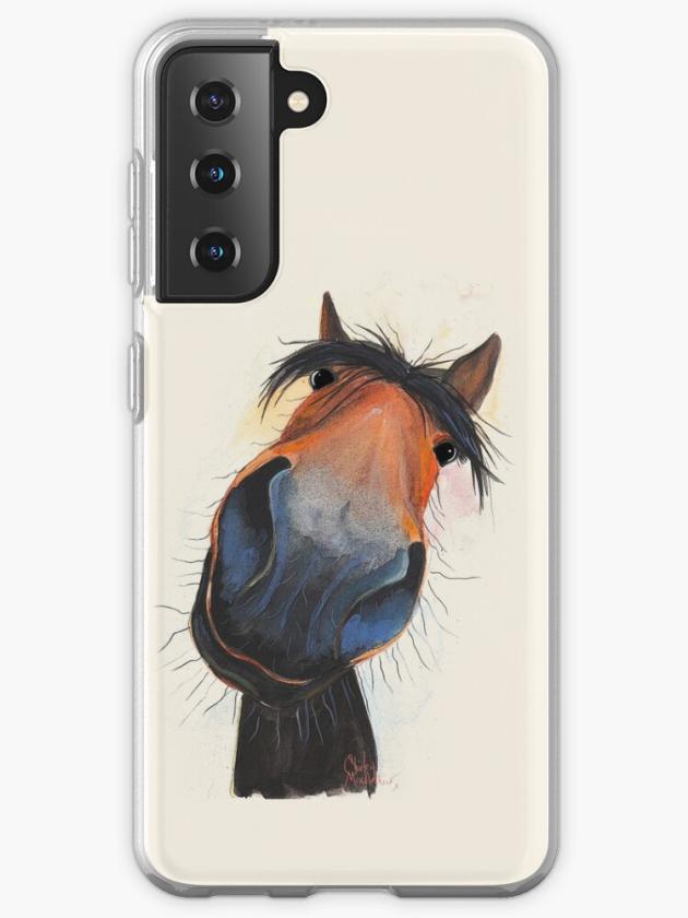 Galaxy S21 | Horse Print ‘Happy Dave’ By Shirley Macarthur Samsung Galaxy Phone Case Galaxy S21 Galaxy S21