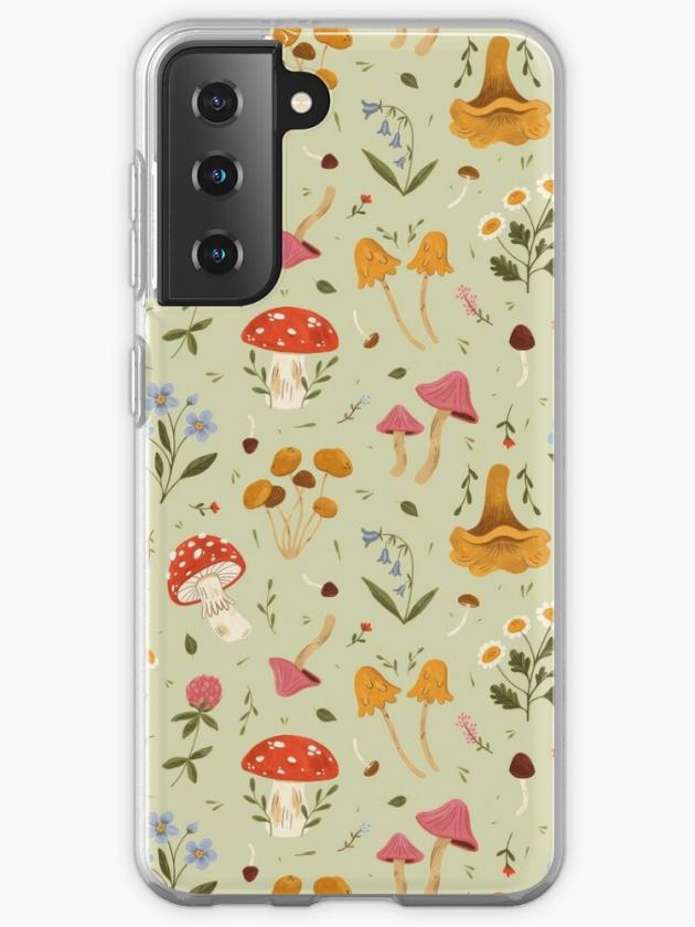 Galaxy S21 | Mushrooms And Wildflowers Samsung Galaxy Phone Case Galaxy S21 Galaxy S21