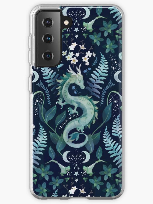 Galaxy S21 | Mystic Woodland Dragon In Green And Blue Watercolour Samsung Galaxy Phone Case Galaxy S21 Galaxy S21