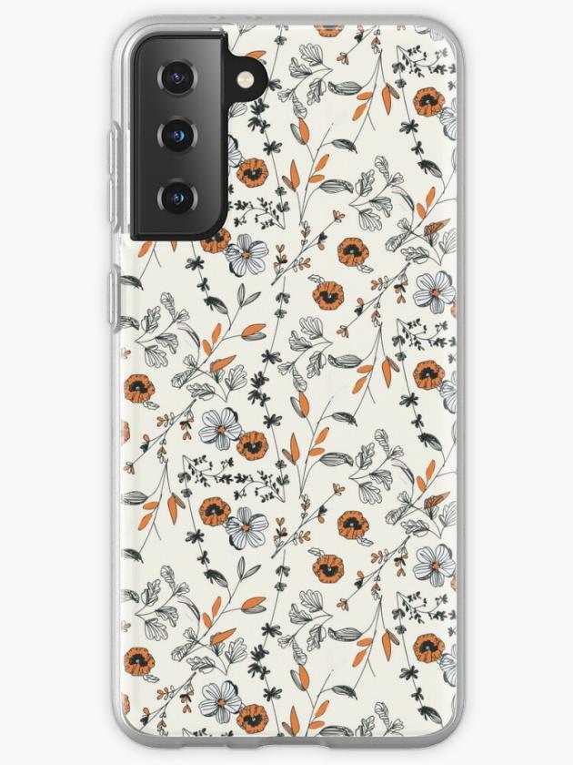 Galaxy S21+ | Orange Flower Pattern Samsung Galaxy Phone Case Galaxy S21 Galaxy S21