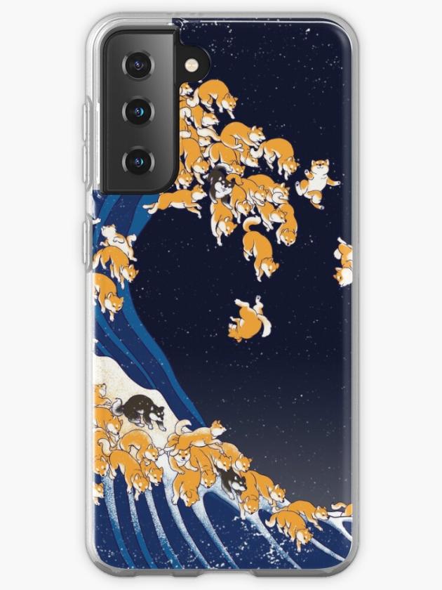 Galaxy S21 | Shiba Inu The Great Wave In Night Samsung Galaxy Phone Case Galaxy S21 Galaxy S21