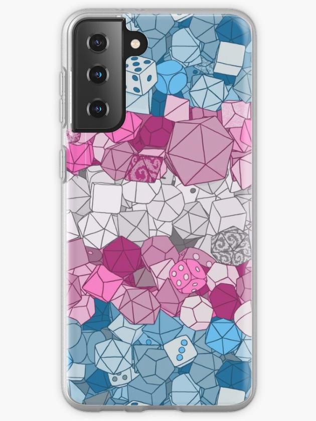 Galaxy S21+ | Trans Pride Rpg Dice Samsung Galaxy Phone Case Galaxy S21 Galaxy S21