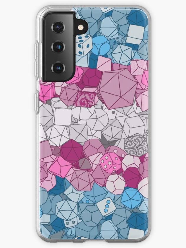 Galaxy S21 | Trans Pride Rpg Dice Samsung Galaxy Phone Case Galaxy S21 Galaxy S21