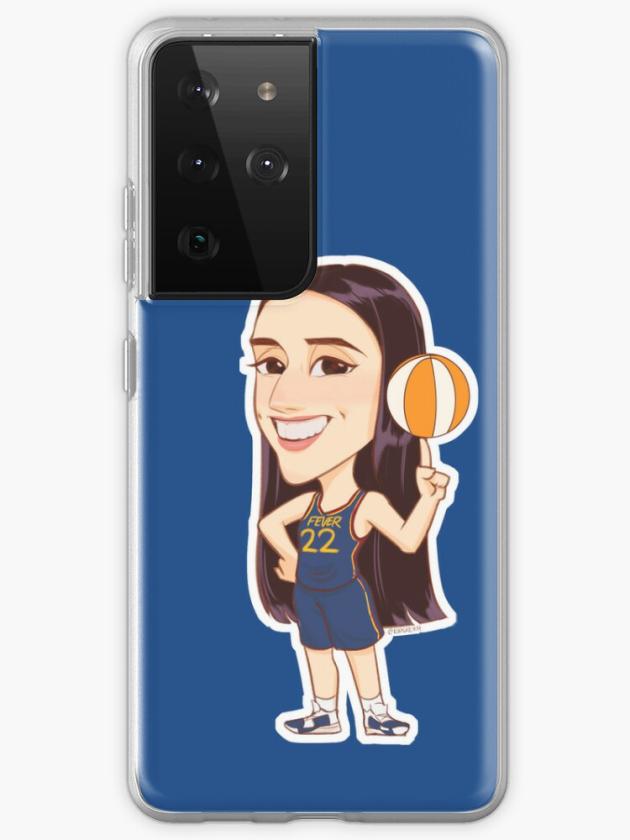 Galaxy S21 Ultra | Caitlin Clark 22 Cartoon Big Head Blue Jersey Samsung Galaxy Phone Case Galaxy S21 Ultra Galaxy S21 Ultra