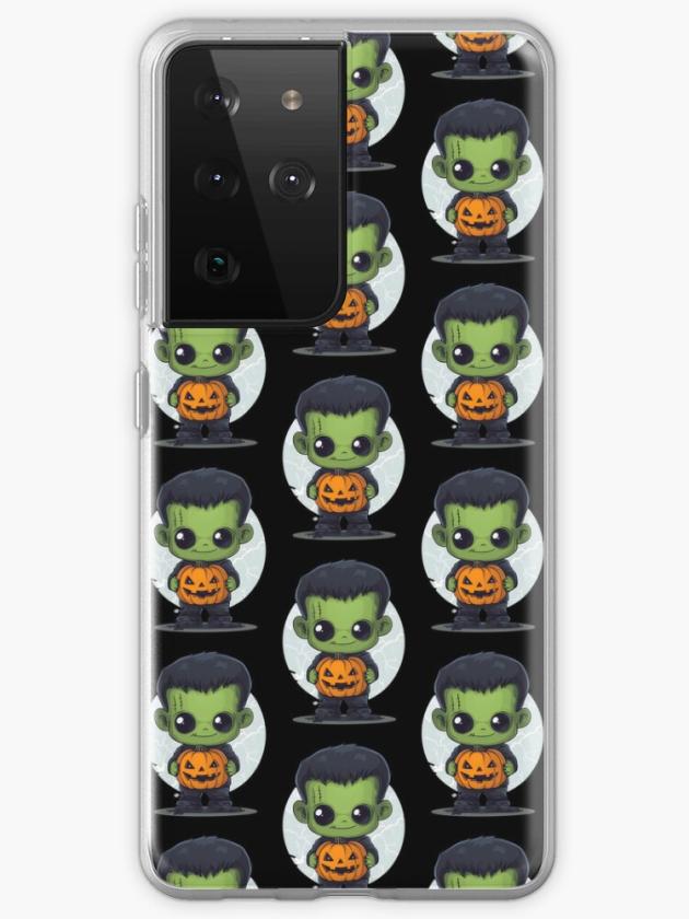 Galaxy S21 Ultra | Cute Frankenstein Monster With Pumpkin Samsung Galaxy Phone Case Galaxy S21 Ultra Galaxy S21 Ultra