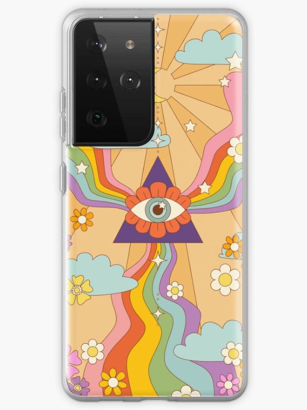 Galaxy S21 Ultra | Retro Hippie Boho Rainbow Print  Samsung Galaxy Phone Case Galaxy S21 Ultra Galaxy S21 Ultra