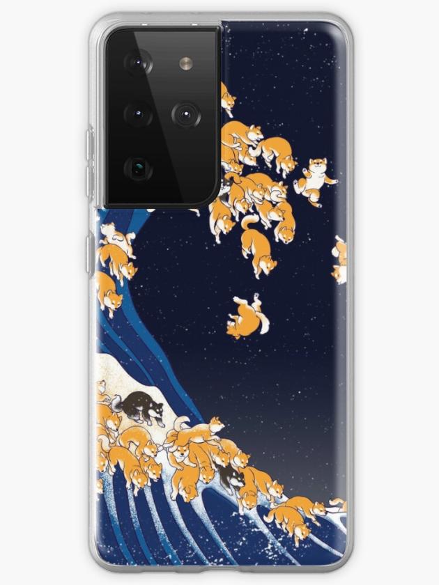 Galaxy S21 Ultra | Shiba Inu The Great Wave In Night Samsung Galaxy Phone Case Galaxy S21 Ultra Galaxy S21 Ultra