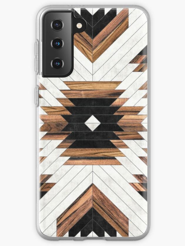 Galaxy S21+ | Urban Tribal Pattern No.5 – Aztec – Concrete And Wood Samsung Galaxy Phone Case Galaxy S21 Galaxy S21