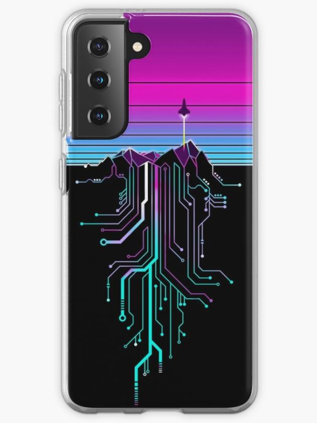 Galaxy S21 | Vaporwave Aesthetic Cyberpunk Mountain Sunset Samsung Galaxy Phone Case Galaxy S21 Galaxy S21