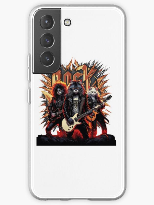 Galaxy S22 | Black Cat Rock N Roll  Samsung Galaxy Phone Case Galaxy S22 Galaxy S22