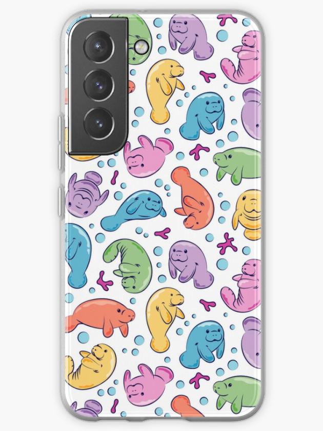 Galaxy S22 | Cute Manatee Pattern – Colorful Underwater Pattern Samsung Galaxy Phone Case Galaxy S22 Galaxy S22