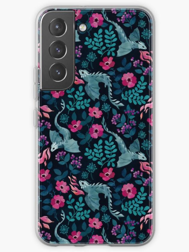 Galaxy S22 | Dragons Floral In Dark Jewel Tones Samsung Galaxy Phone Case Galaxy S22 Galaxy S22