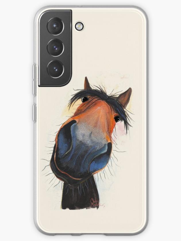 Galaxy S22 | Horse Print ‘Happy Dave’ By Shirley Macarthur Samsung Galaxy Phone Case Galaxy S22 Galaxy S22