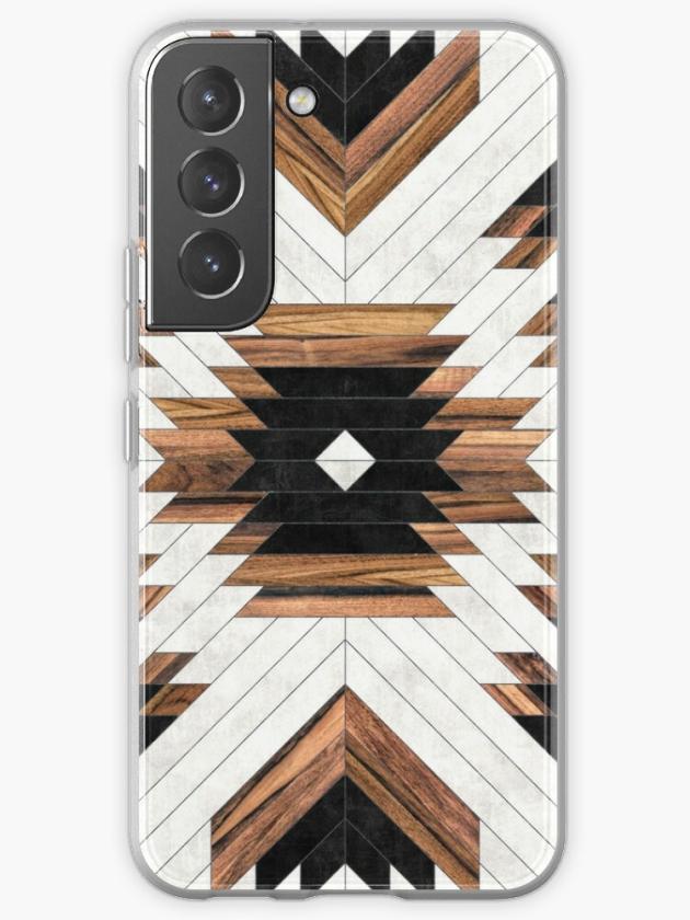 Galaxy S22 | Urban Tribal Pattern No.5 – Aztec – Concrete And Wood Samsung Galaxy Phone Case Galaxy S22 Galaxy S22