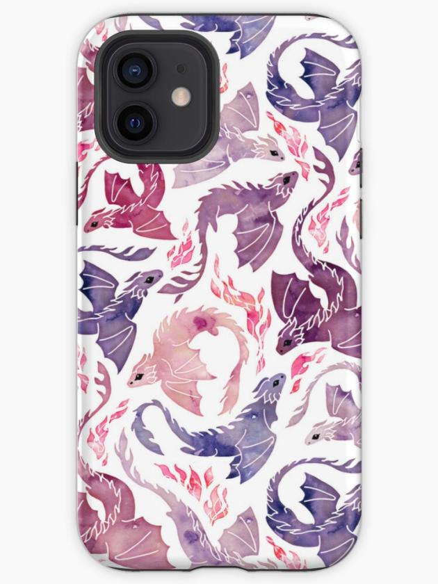 Iphone 12 | Dragon Fire Pink & Purple Iphone Case Iphone 12 Iphone 12