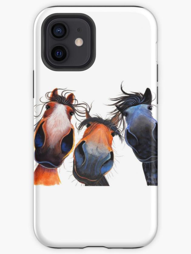 Iphone 12 | Happy Horse Print ‘ Who Left The Gate Open ? ‘ By Shirley Macarthur Iphone Case Iphone 12 Iphone 12