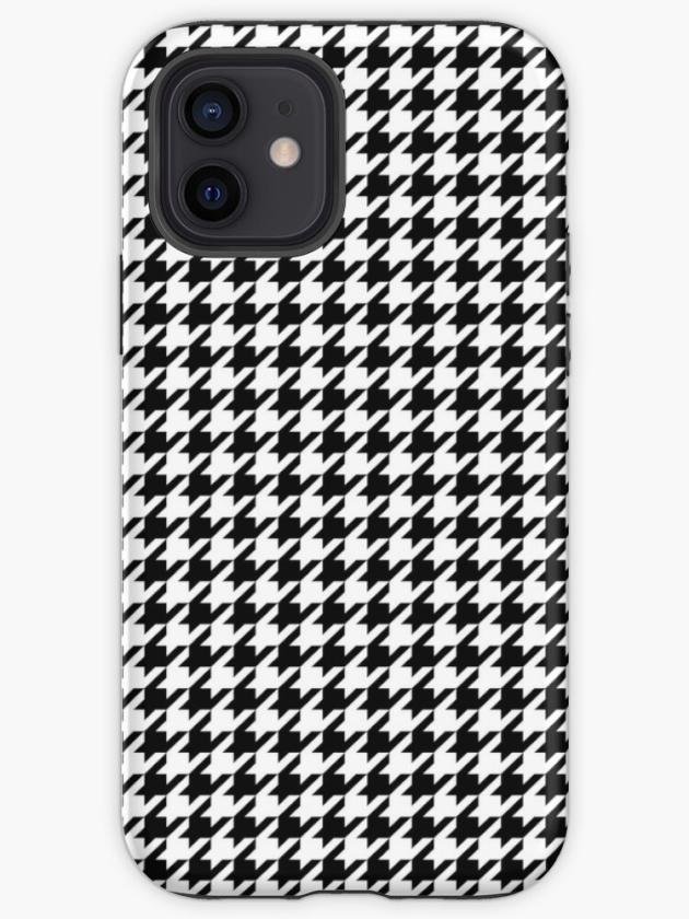 Iphone 12 | Houndstooth Black And White Checkered Iphone Case Iphone 12 Iphone 12