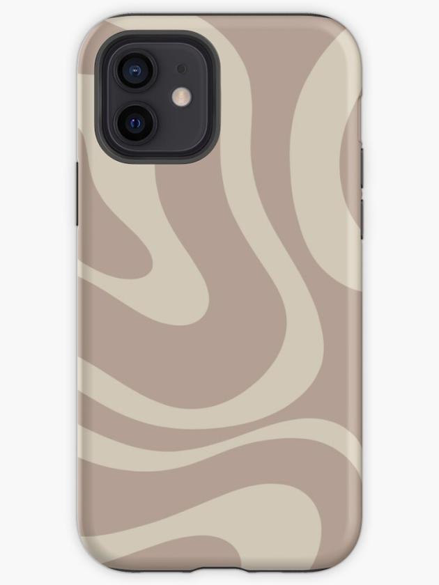 Iphone 12 | Liquid Swirl Retro Abstract Pattern In Creamy Cocoa Iphone Case Iphone 12 Iphone 12