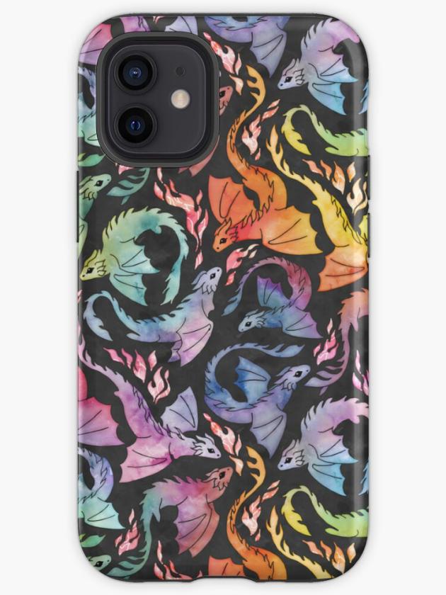 Iphone 12 Mini | Dragon Fire Dark Rainbow Iphone Case Iphone 12 Mini Iphone 12 Mini