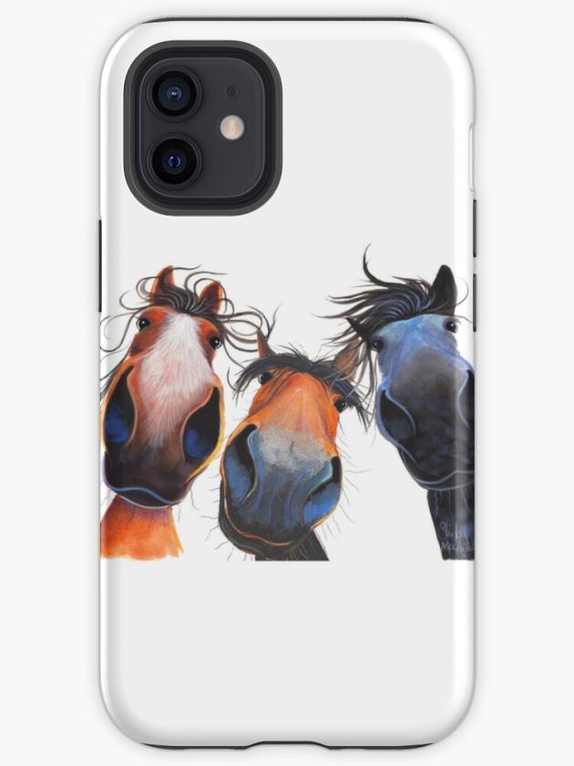 Iphone 12 Mini | Happy Horse Print ‘ Who Left The Gate Open ? ‘ By Shirley Macarthur Iphone Case Iphone 12 Mini Iphone 12 Mini