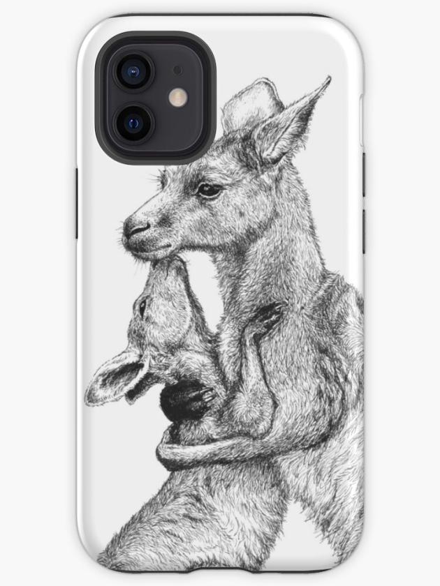 Iphone 12 Mini | Kangaroo Cuddle – Mother And Baby Roo Iphone Case Iphone 12 Mini Iphone 12 Mini