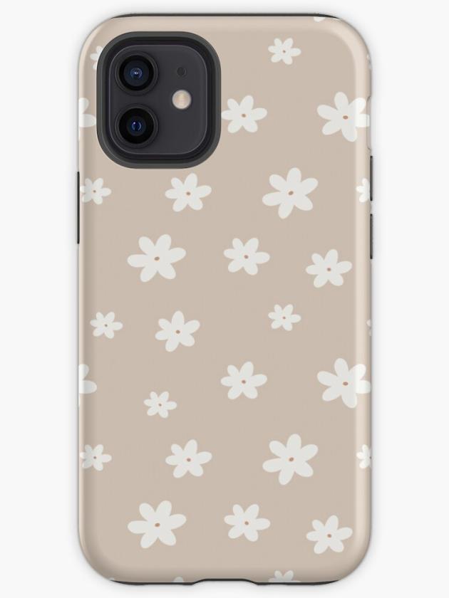 Iphone 12 Mini | Simple Daisy Pattern –  White Daisy’s  Iphone Case Iphone 12 Mini Iphone 12 Mini