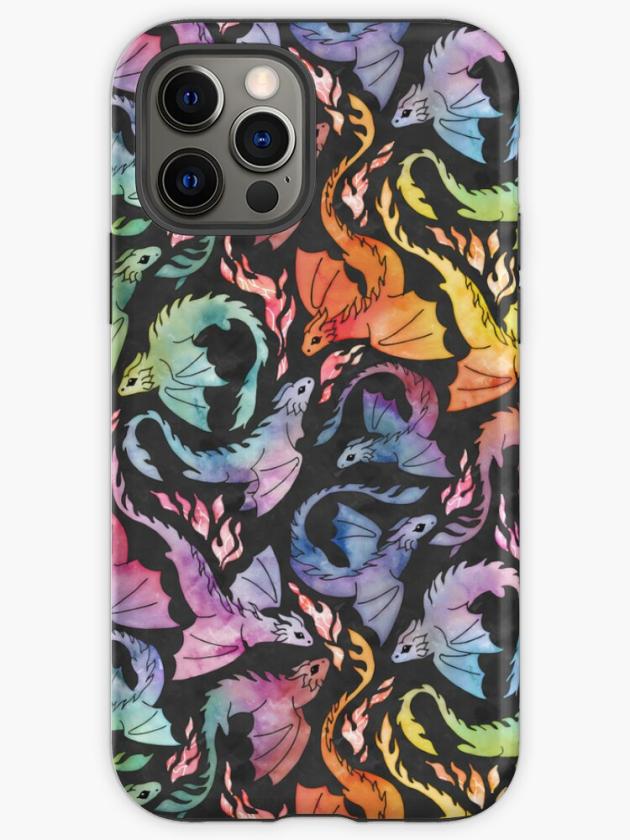 Iphone 12 Pro | Dragon Fire Dark Rainbow Iphone Case Iphone 12 Pro Iphone 12 Pro