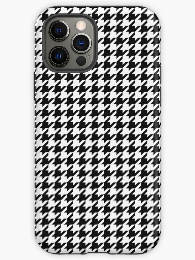 Iphone 12 Pro | Houndstooth Black And White Checkered Iphone Case Iphone 12 Pro Iphone 12 Pro