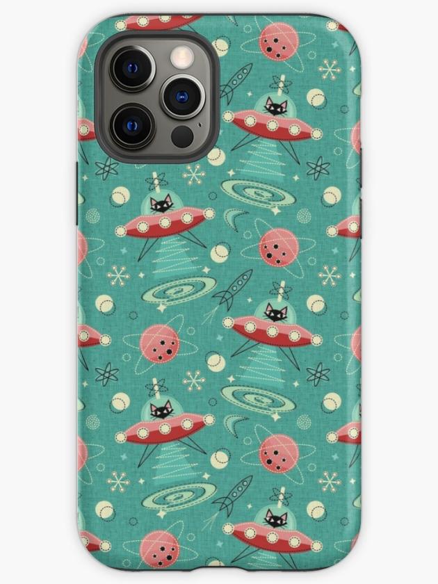 Iphone 12 Pro | My Kitty Drives A Ufo / Atomic Space Cat ©Studioxtine Iphone Case Iphone 12 Pro Iphone 12 Pro