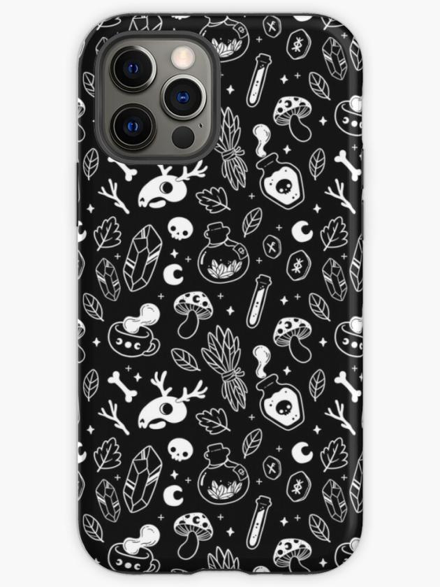 Iphone 12 Pro | Witchy Ingredients // Black And White | Nikury Iphone Case Iphone 12 Pro Iphone 12 Pro