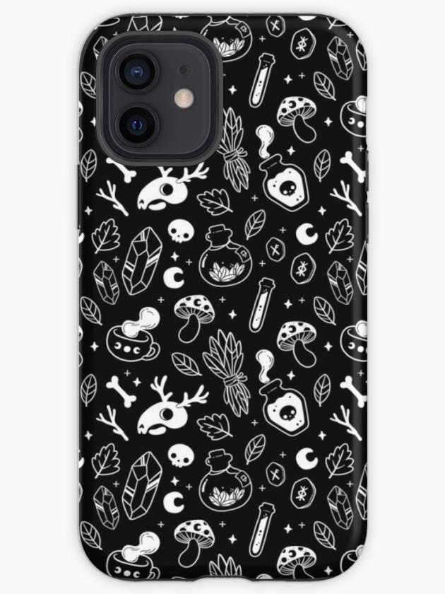 Iphone 12 | Witchy Ingredients // Black And White | Nikury Iphone Case Iphone 12 Iphone 12