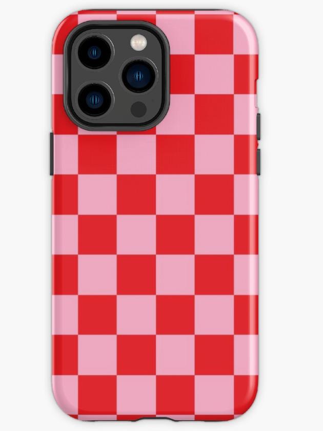 Iphone 14 Pro Max | Checkered Pink And Red Iphone Case Iphone 14 Pro Max Iphone 14 Pro Max