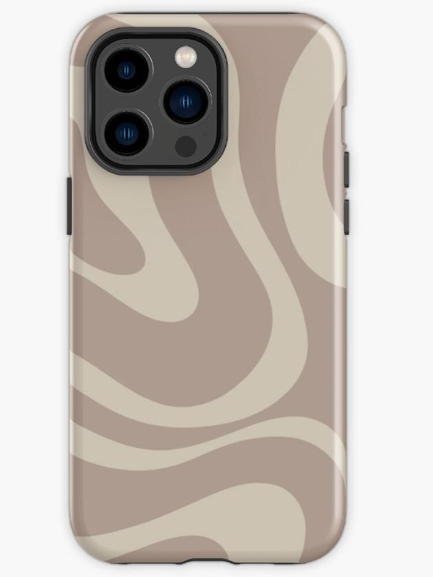 Iphone 14 Pro Max | Liquid Swirl Retro Abstract Pattern In Creamy Cocoa Iphone Case Iphone 14 Pro Max Iphone 14 Pro Max