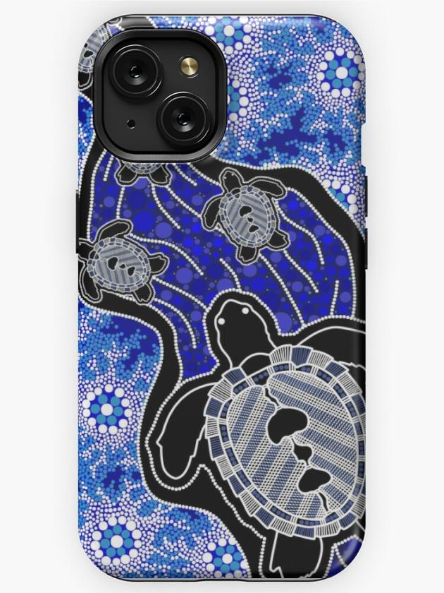 Iphone 15 | Authentic Aboriginal Art – Baby Sea Turtles Iphone Case Iphone 15 Iphone 15