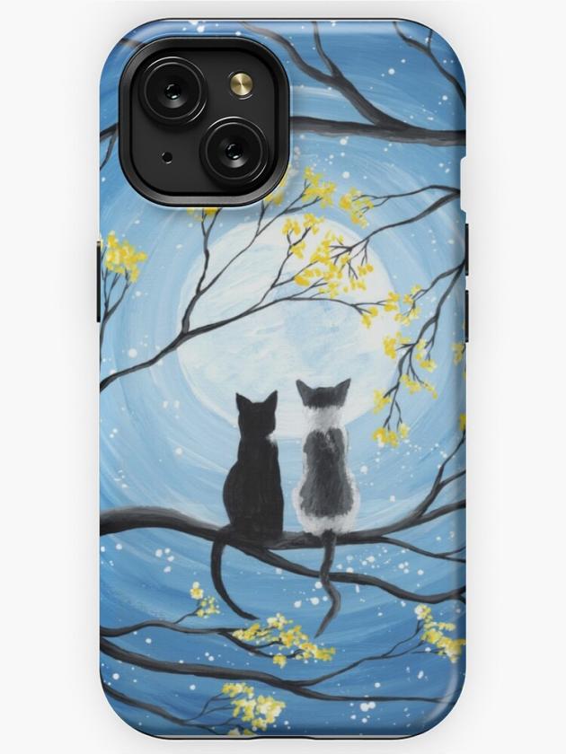 Iphone 15 | Cats Full Moon  Iphone Case Iphone 15 Iphone 15