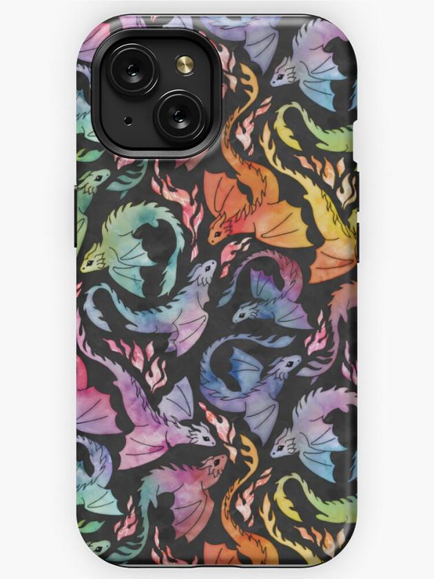 Iphone 15 | Dragon Fire Dark Rainbow Iphone Case Iphone 15 Iphone 15